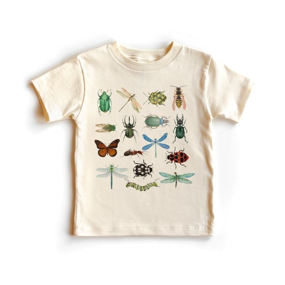 Aurlex Tees Other - Retro Bugs Collection Toddler Shirt - Cute Entomology Natural Graphic Tee